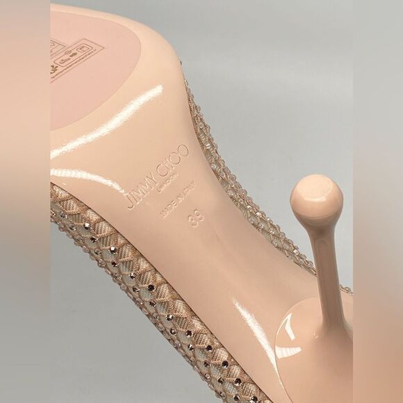 Jimmy Choo Isa 95MM Crystal-Embellished Mesh Pumps size 39 - Picture 13 of 13
